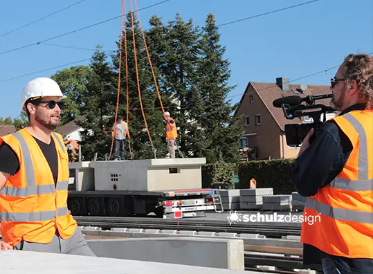 Dreharbeiten für den Imagefilm für TransTecBau Hannover