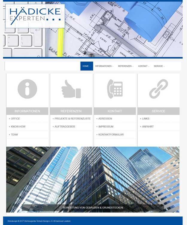 Werbeagentur Hannover - Webdesign Sachverständigenbüro Hädicke Experten