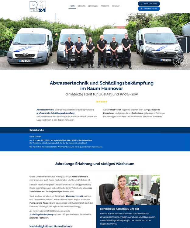 Werbeagentur Laatzen - Webdesign Abwassertechnik Laatzen Werbung