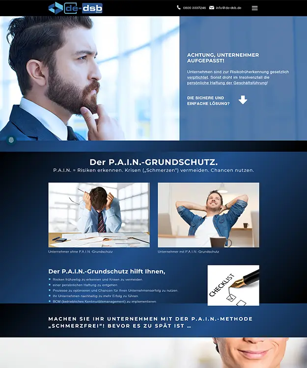 Webseite pain-methode.de, präsentiert von der Werbeagentur Schulz-Design, spezialisiert auf Webdesign in Hannover