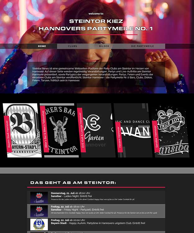 Werbeagentur Hannover Webdesign Hannover Steintor-News - Hannovers Partymeile Nr.1