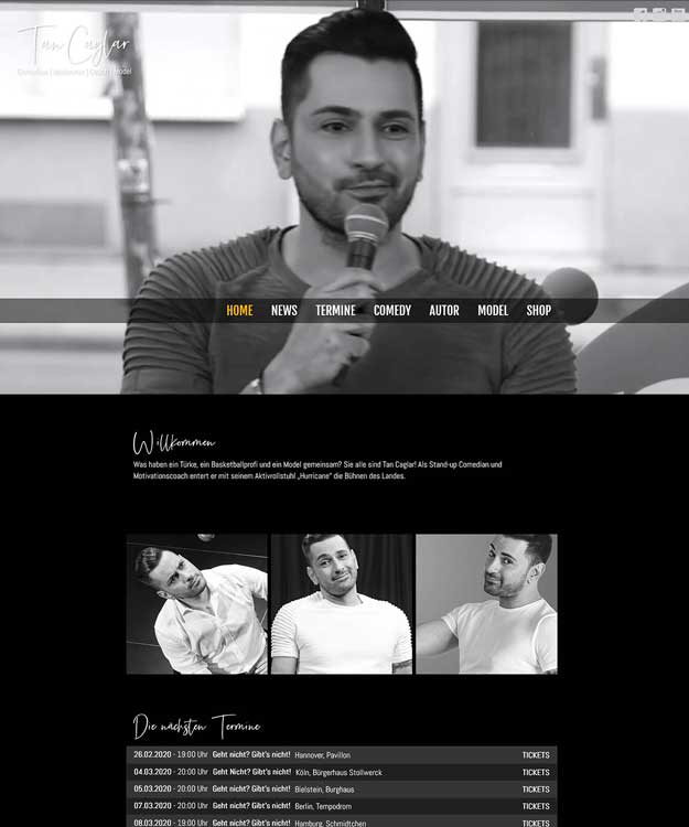 Werbeagentur Hildesheim - Webdesign Tan Caglar Comedian Model Coach Sportler Hildesheim Köln
